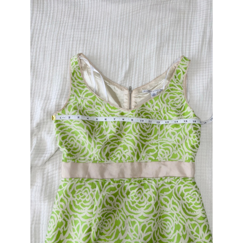 Women's Maggy London Green & Beige Floral Sheath Dress Size 6 - Picture 5 of 11